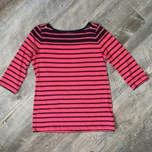 3/4 sleeve stripe tee